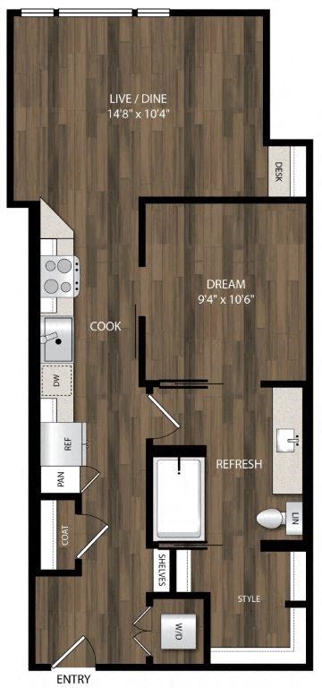 Portland Astoria Apartments in Portland, Oregon A5 Floor Plan